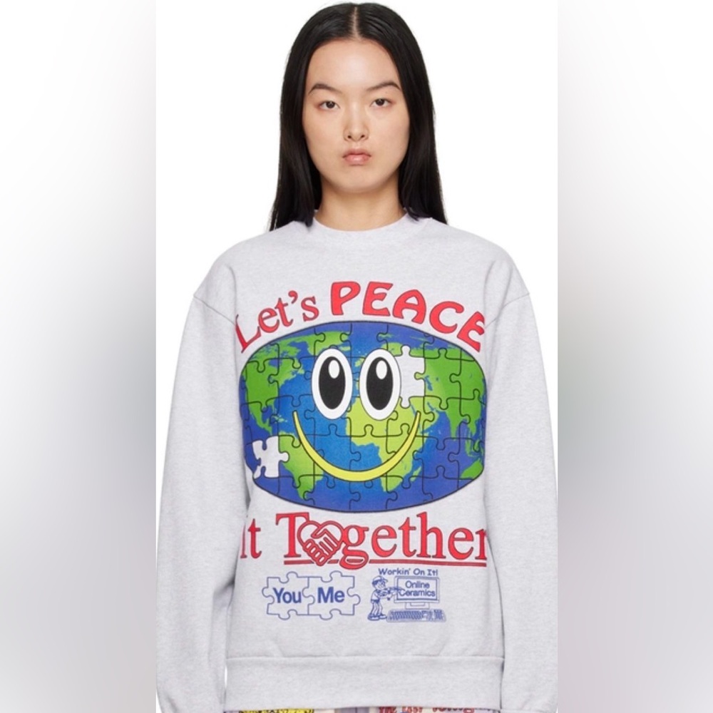 ONLINE CERAMICS world peace sweatshirt, size medium - Picture 2 of 11